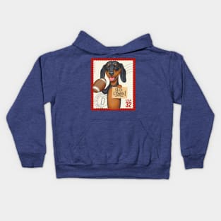 Cute Doxie with football ready to go long! Kids Hoodie